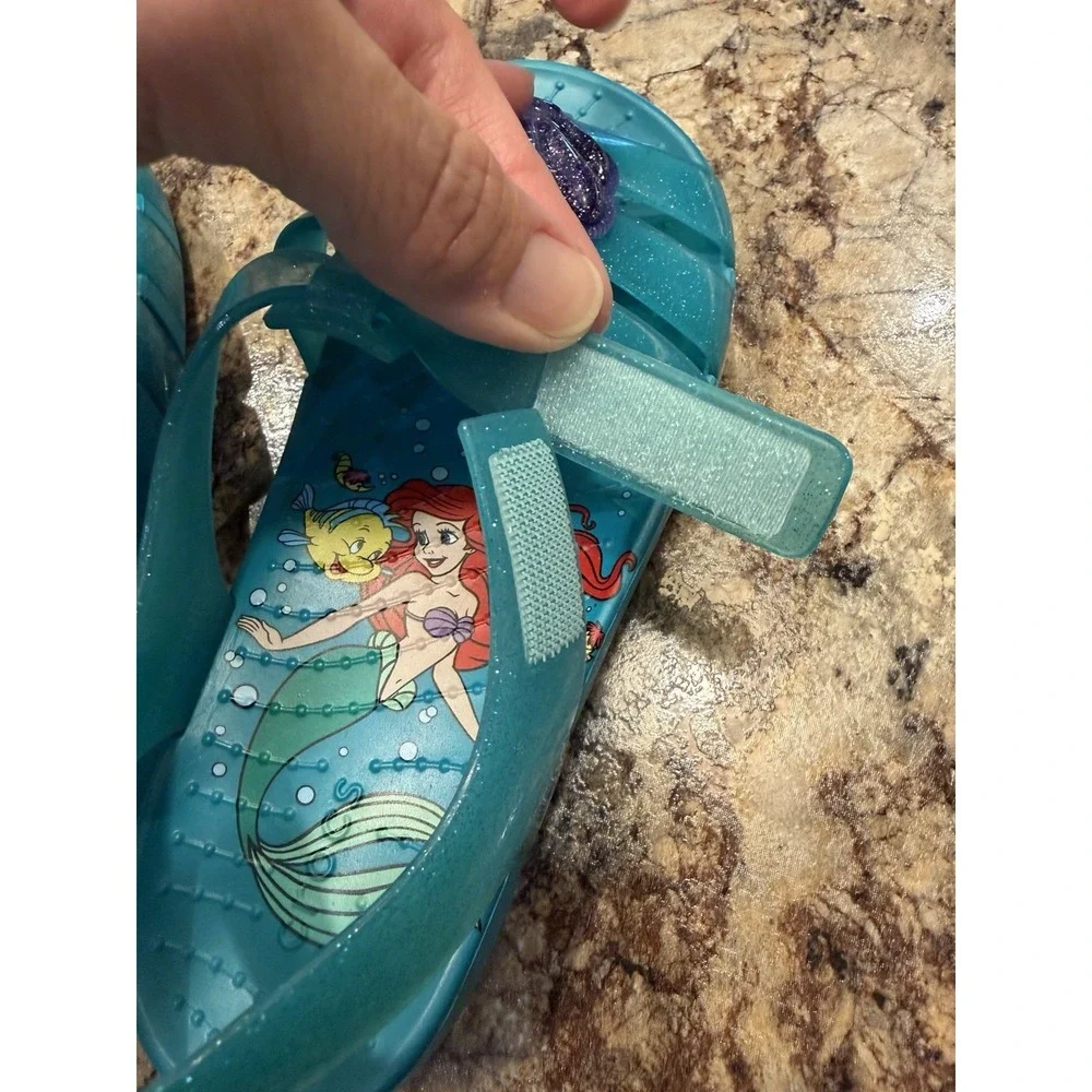 Crocs Kids Disney Princess Ariel Isabella Jelly Sandals Glitter EUC C 12